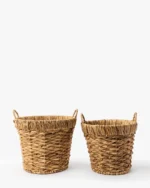 Water Hyacinth Baskets with Handles (Set of 2)