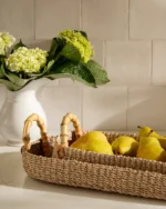 Abaca Tray with Bamboo Handles - Image 2