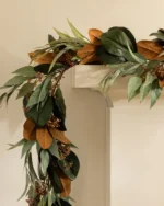 Faux Magnolia & Eucalyptus Garland - Image 2