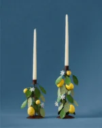 Hand-Painted Toleware Taper Holders (Set of 2) - Image 2