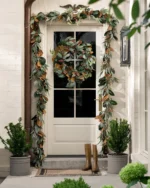 Faux Magnolia & Eucalyptus Garland - Image 3
