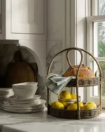 Aneesa Two-Tiered Wicker Tray - Image 3