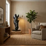 Noir Equine Head Sculpture - Image 2