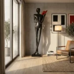 Noir Muse Reading Sculpture - Image 2