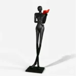 Noir Muse Reading Sculpture