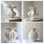 Sculptural Sand Texture Ivory Vase - Image 3