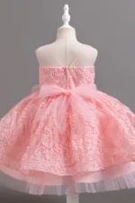 A-Line Illusion Neck Tulle Knee Length Flower Girl Dresses 1031516096156 - Image 2