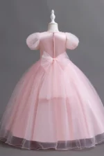 A-Line Puff Sequin Bodice Tulle Floor Length Flower Girl Dresses 1030166757902 - Image 2