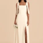 Alex Chiffon Dress - Ivory Cream