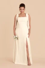 Alex Chiffon Dress - Ivory Cream - Image 2