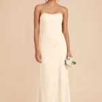 Anne Chiffon Dress - Ivory Cream
