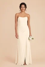 Anne Chiffon Dress - Ivory Cream