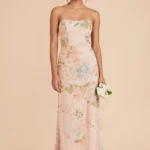 Anne Chiffon Dress - Pale Blush Romantic Bouquet