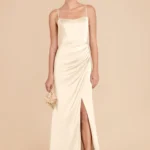 Anne Matte Satin Dress - Ivory Cream