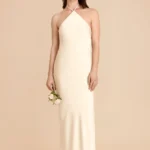 Ariel Matte Satin Dress - Ivory Cream