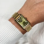 Belisenna Watch Steel, Olive, Gold Colour - Image 2