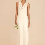 Bonnie Matte Satin Dress - Ivory Cream