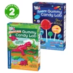 Candy Science Experiment Kits Two-Pack: Space Gummy Candy Lab | Dinosaur Gummy Candy Lab