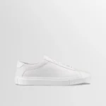 Capri Leather Sneaker in Triple White Rose Anvil