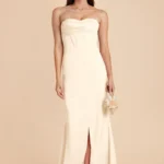 Carrie Matte Satin Dress - Ivory Cream
