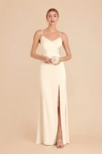 Catherine Matte Satin Dress - Ivory Cream