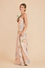 Cece Chiffon Dress - Pale Blush Romantic Bouquet - Image 2