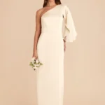 Christine Matte Satin Dress - Ivory Cream