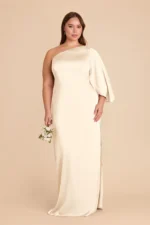 Christine Matte Satin Dress - Ivory Cream - Image 2