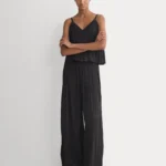Crinkle Wide-Leg Pant | Black