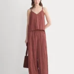 Crinkle Wide-Leg Pant | Henna Red