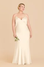 Dasha Matte Satin Dress - Ivory Cream - Image 2