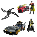 DC Premier Batlink Pack With Batmobile, Robin Cycle, Batman & Robin Figures, 2 Batarangs