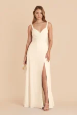 Deborah Chiffon Dress - Ivory Cream
