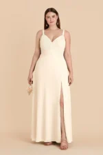 Deborah Chiffon Dress - Ivory Cream - Image 2