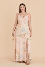 Deborah Chiffon Dress - Pale Blush Romantic Bouquet - Image 2