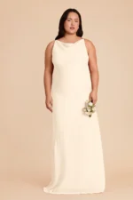Destiny Chiffon Dress - Ivory Cream - Image 2