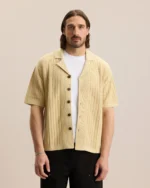 DROP-NEEDLE KNIT SHIRT