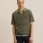 ENGINEERED STRIPE JOHNNY COLLAR POLO