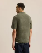 ENGINEERED STRIPE JOHNNY COLLAR POLO - Image 3
