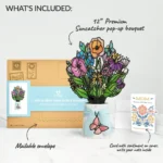 Garden Glow Mother’s Day Suncatcher Bouquet and Folk Art Bloom Sentiment Set for Mom - Image 2