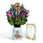 Garden Glow Mother’s Day Suncatcher Bouquet and Golden Wildflower Frame Sentiment Set for Mom