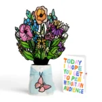 Garden Glow Suncatcher Bouquet and Parenthood Humor Sentiment Set