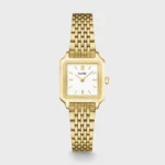 Gracieuse Mini Watch Steel, White, Gold Colour