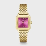 Gracieuse Petite Watch Steel, Fuchsia Pink, Gold Colour