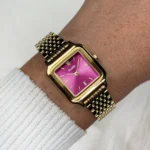 Gracieuse Petite Watch Steel, Fuchsia Pink, Gold Colour - Image 2
