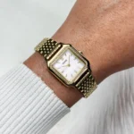 Gracieuse Petite Watch Steel, Glass Pearls, White, Gold Colour - Image 2