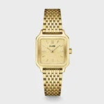 Gracieuse Petite Watch Steel, Lace Textured, Gold Colour