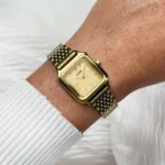 Gracieuse Petite Watch Steel, Lace Textured, Gold Colour - Image 2