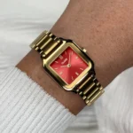 Gracieuse Petite Watch Steel, Watermelon Red, Gold Colour - Image 2