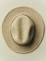handwoven natural raffia palm hat - Image 3